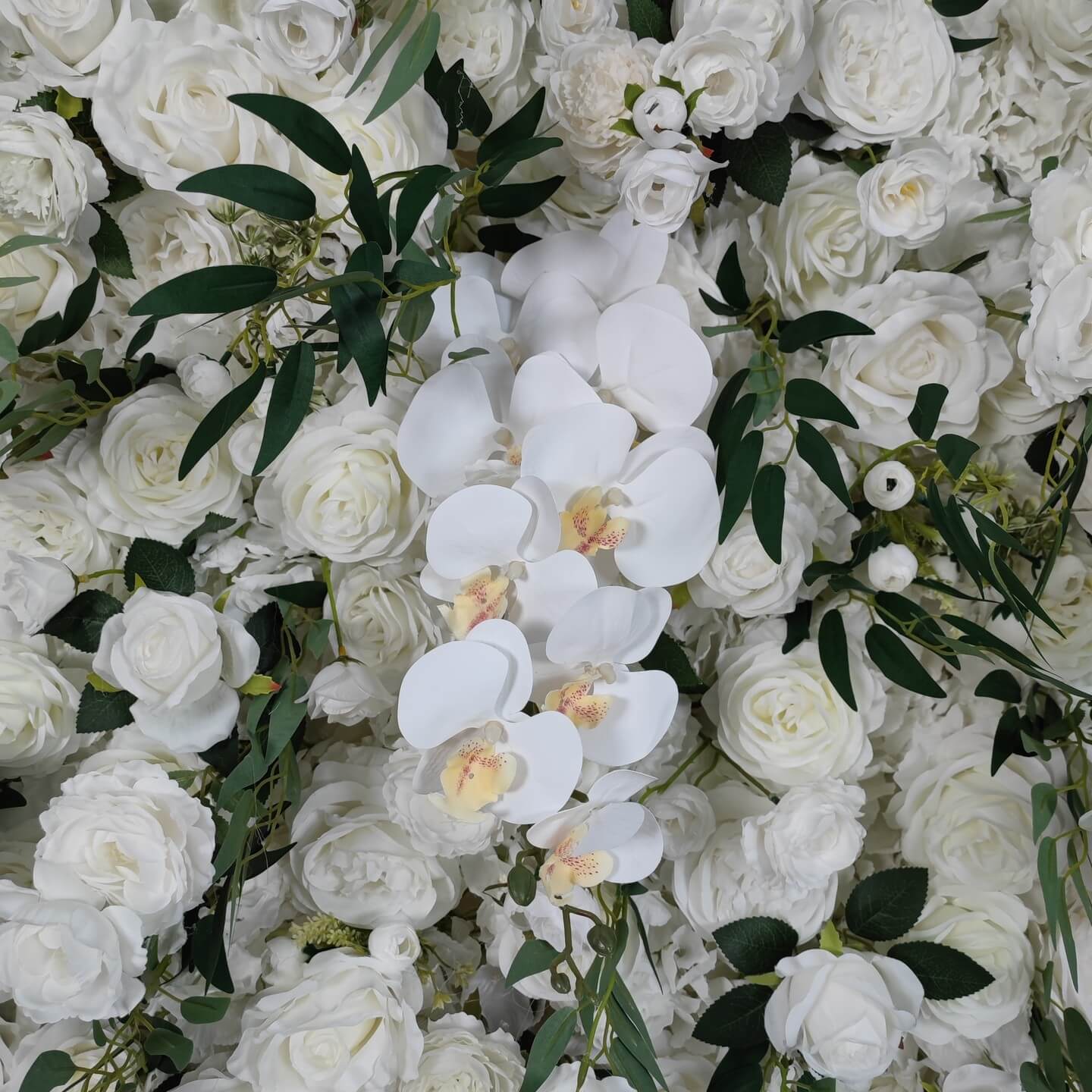Roseytime 5D White&Green Flower Wall Roll Up Fabrci Back #RTW247