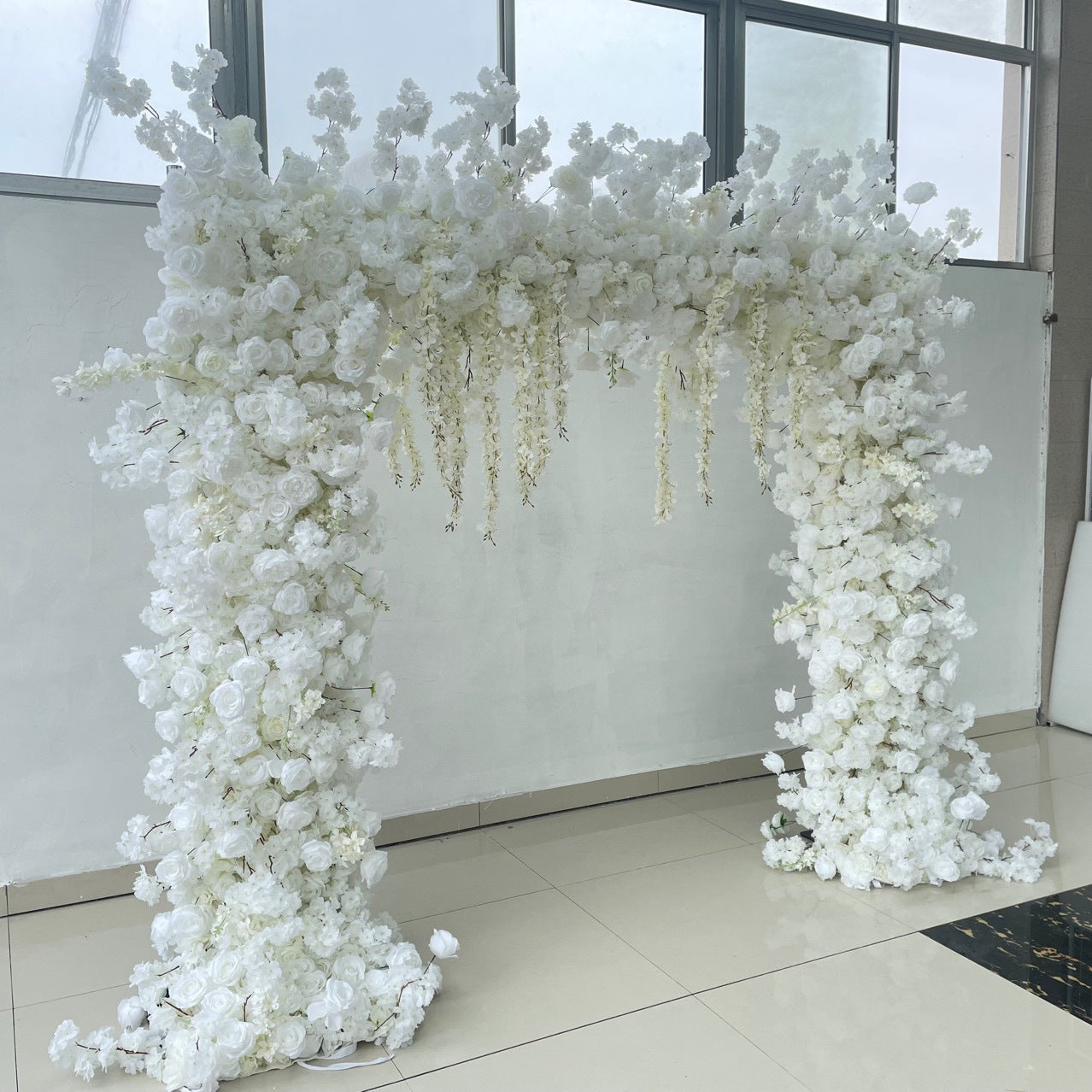 Roseytime Wedding Square Flower Arch White Cherry Blossoms Backdrop #RTA012