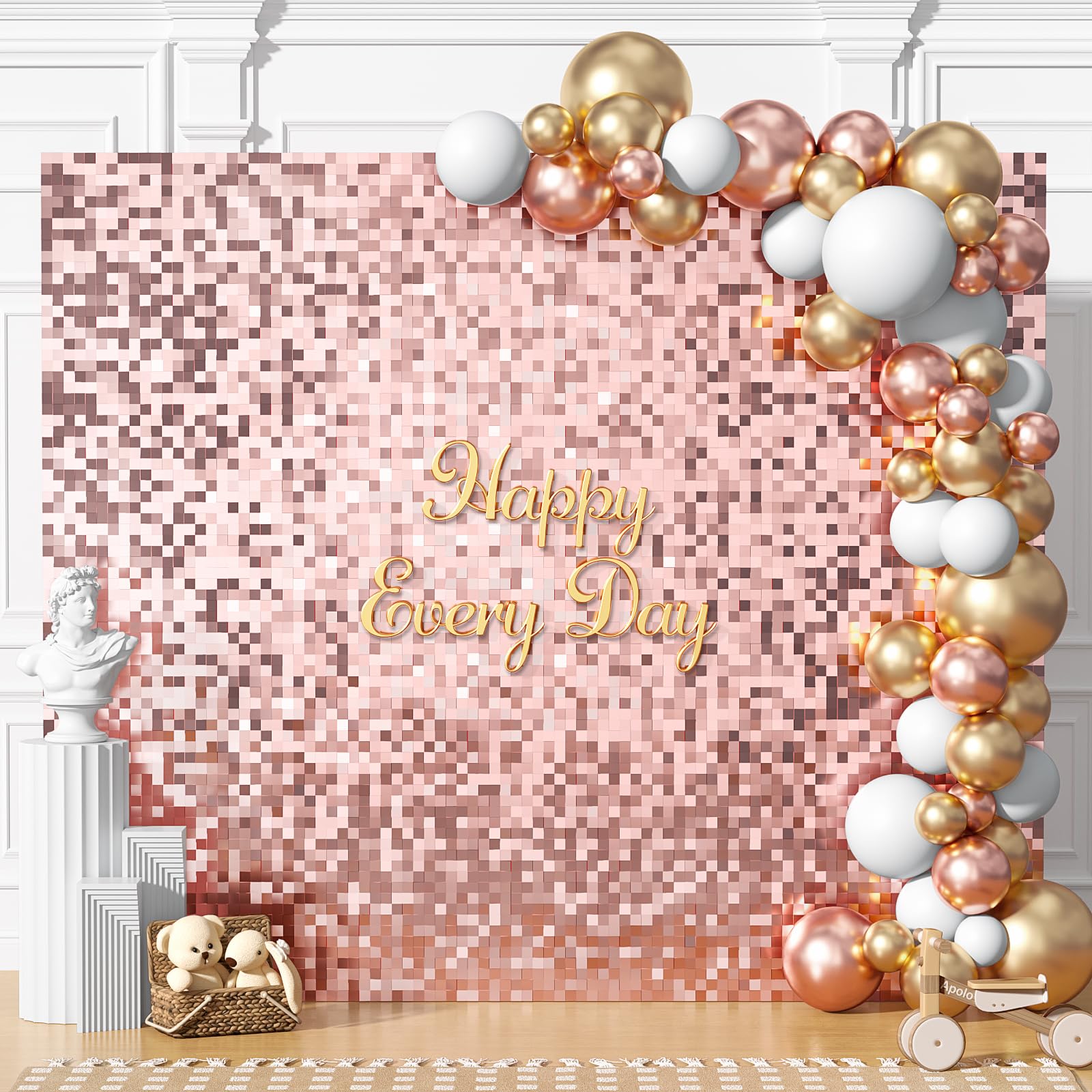 shimmer wall backdrop for party decoration