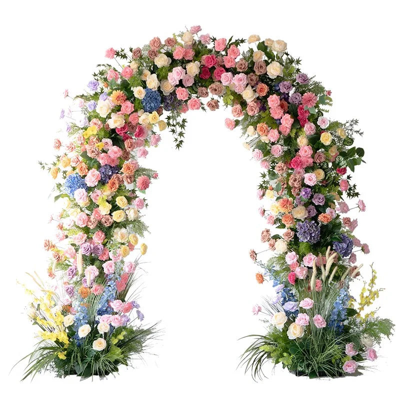 RoseyTime Wedding Colorful Flower Round Arch #RTA074