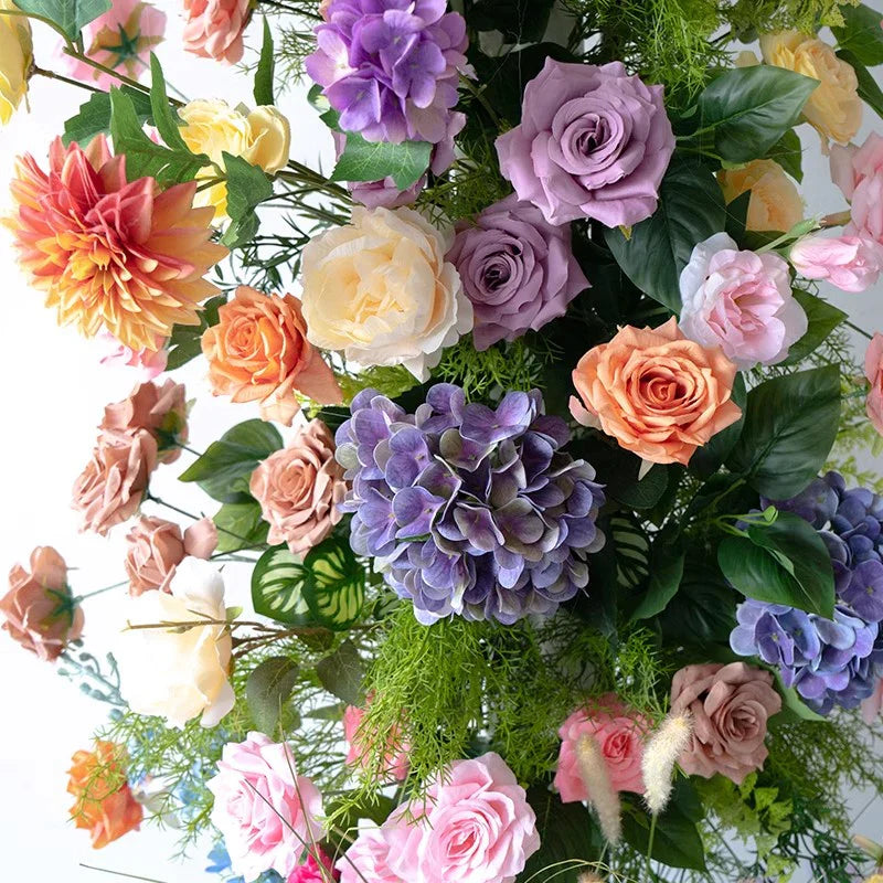 RoseyTime Wedding Colorful Flower Round Arch #RTA074