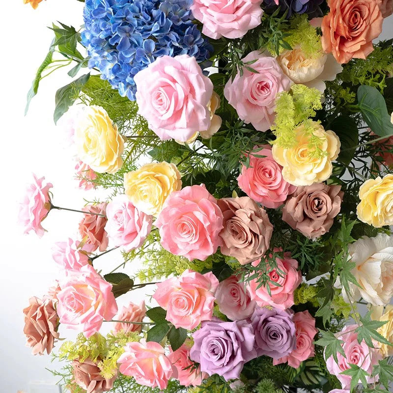 RoseyTime Wedding Colorful Flower Round Arch #RTA074