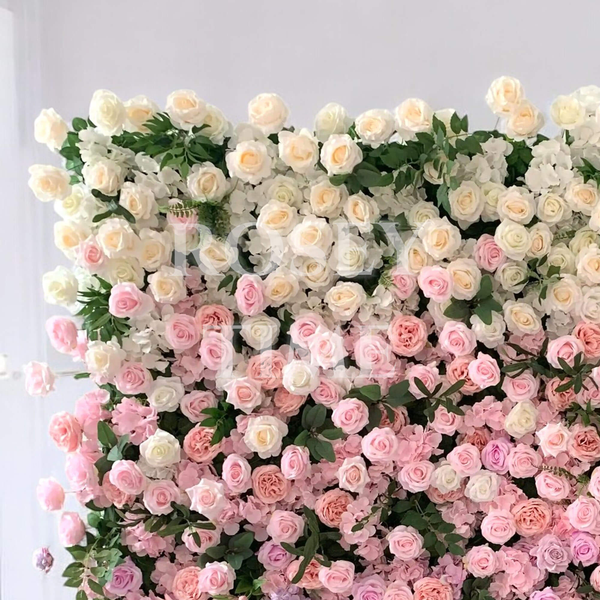 Roseytime 5D Gradient wedding Flower Wall Roll Up Fabric Back #RTW208
