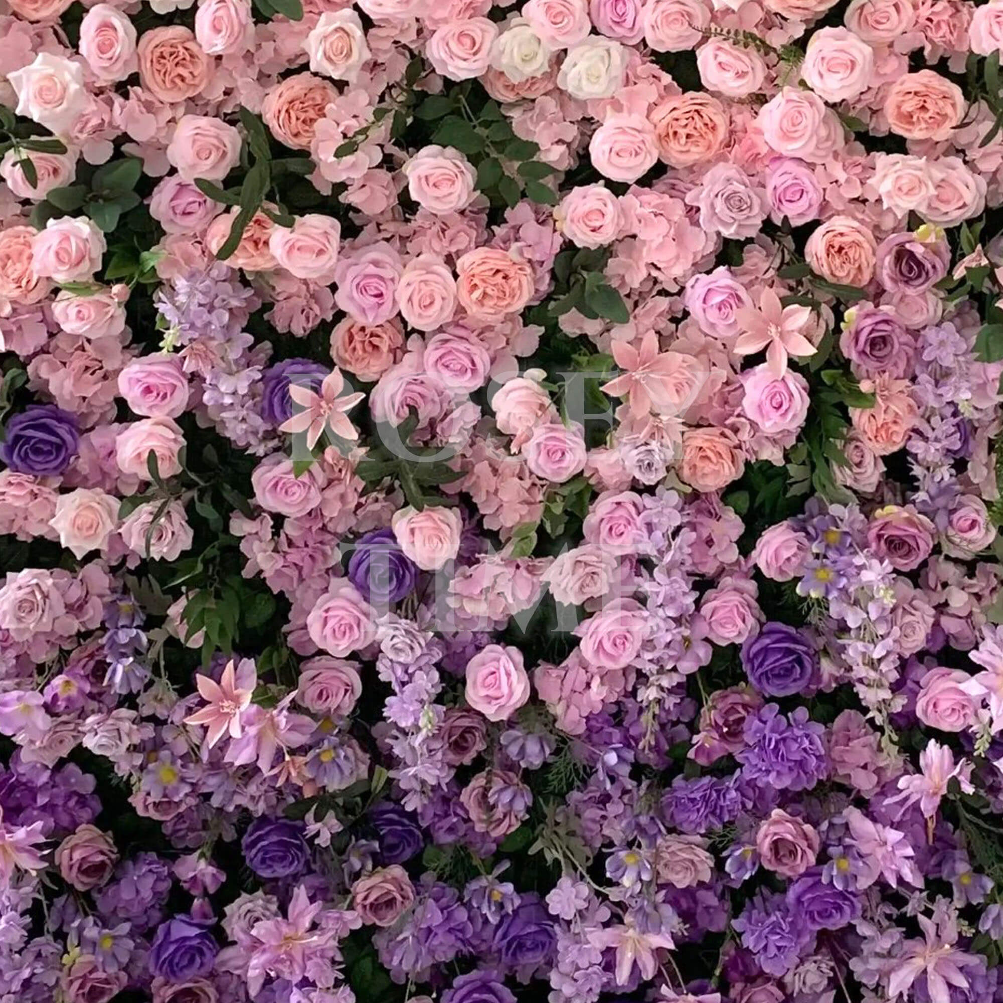 Roseytime 5D Gradient wedding Flower Wall Roll Up Fabric Back #RTW208