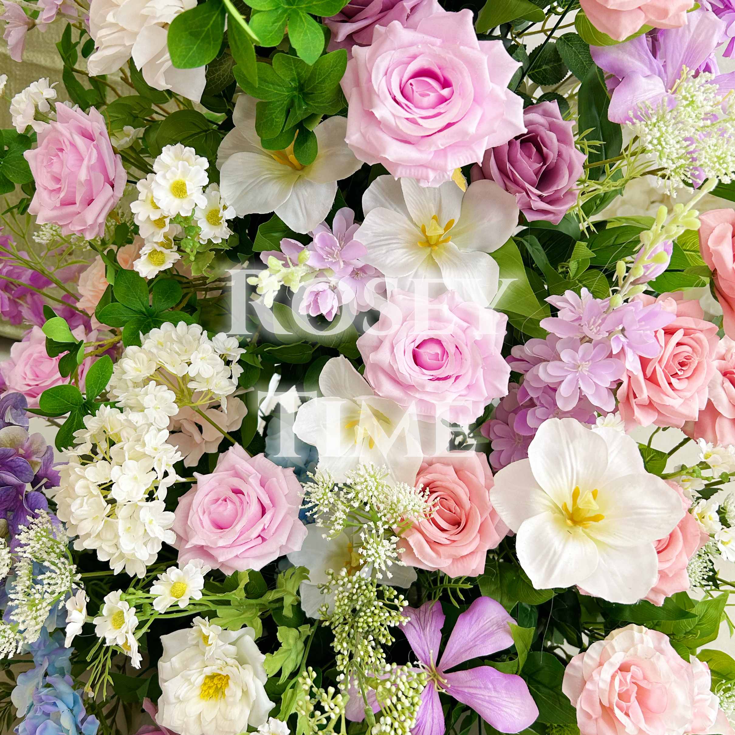 Roseytime Spring Colorful Flower Pillars Arch with Frame #RTP059