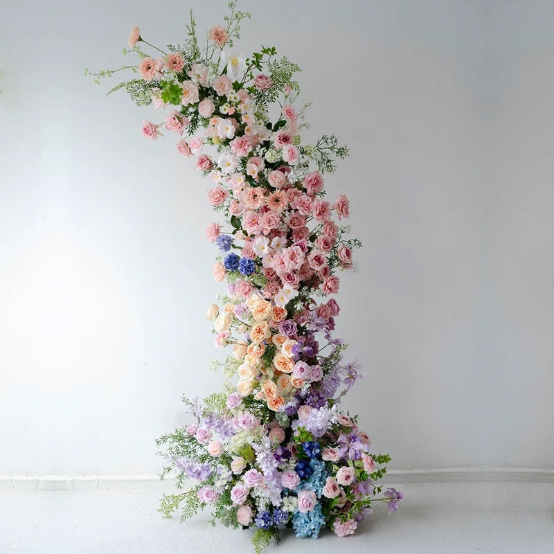 Roseytime Spring Colorful Flower Pillars Arch with Frame #RTP059