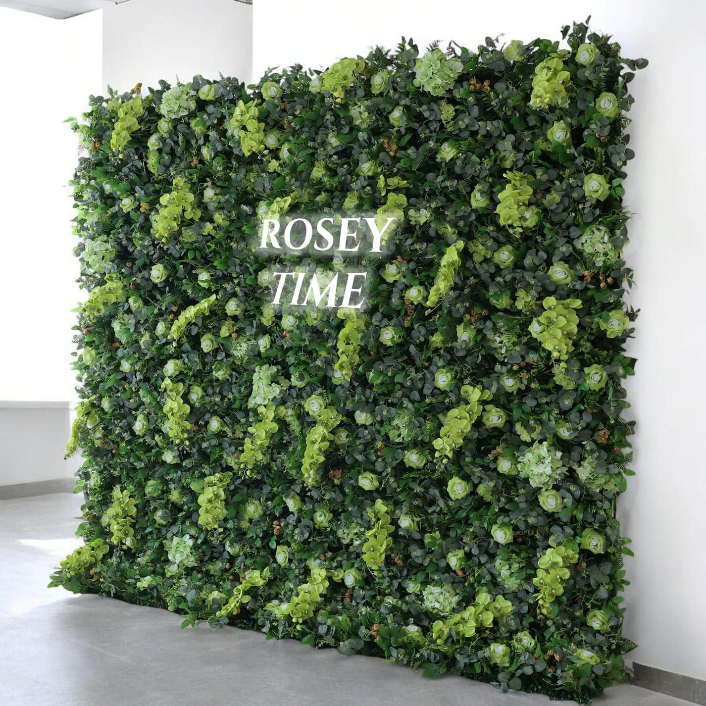 Roseytime Greenery Wall Roll Up Fabric Back #RTW210