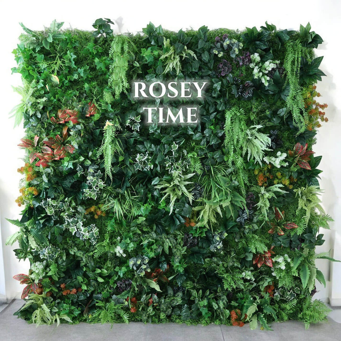 Roseytime Greenery Wall Roll Up Fabric Back #RTW243
