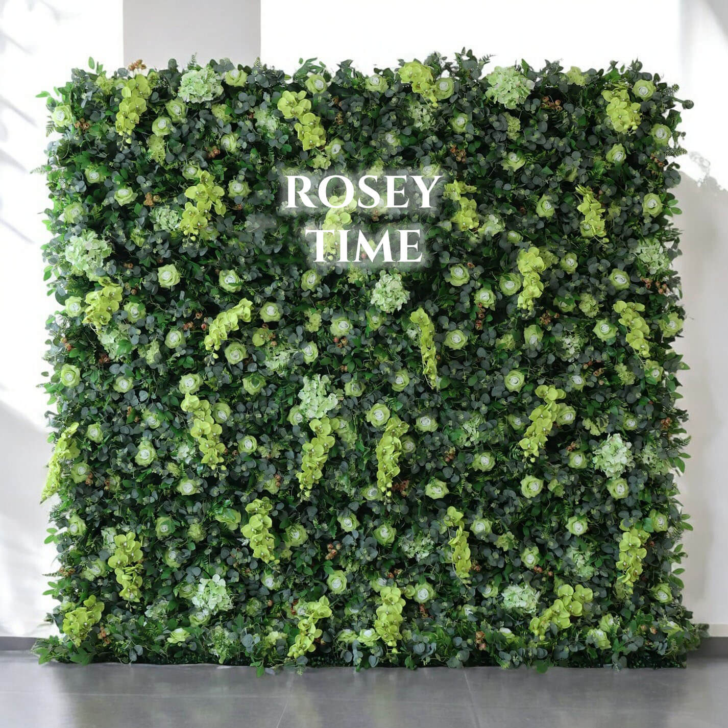 Roseytime Greenery Wall Roll Up Fabric Back #RTW210