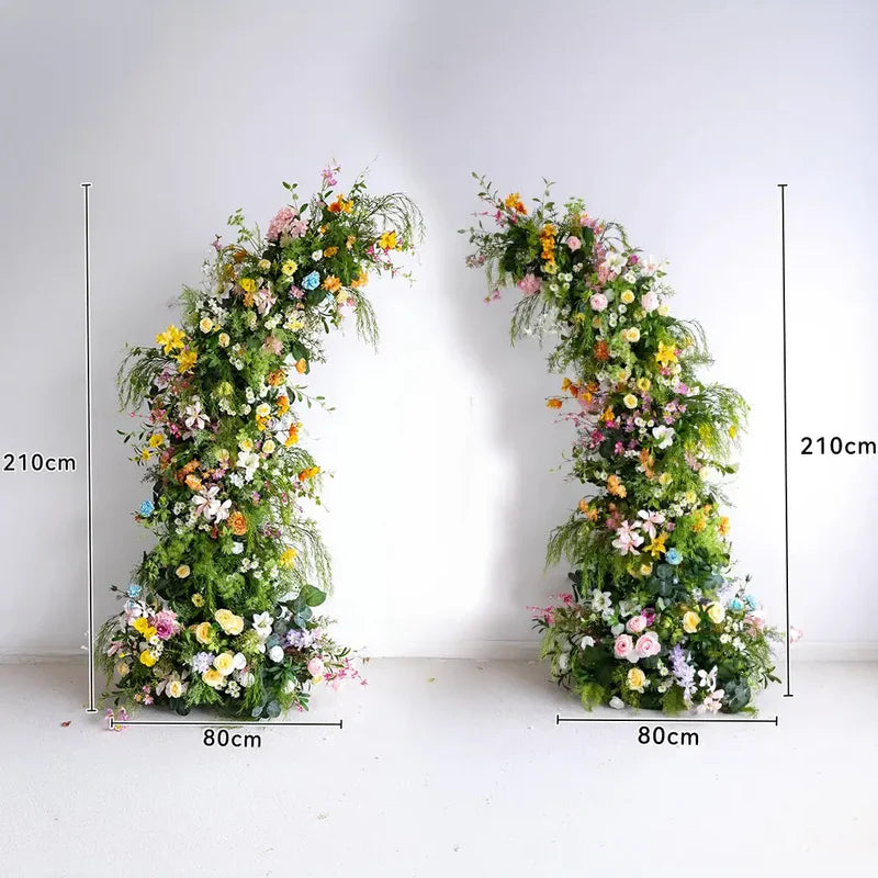 Roseytime Spring Colorful Flower Pillars Arch with Frame #RTP060