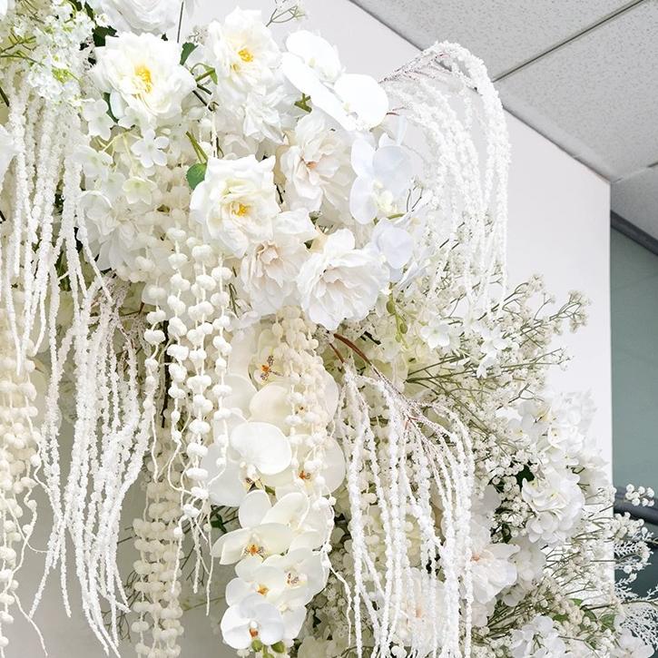 RoseyTime Wedding White Flower Round Arch #RTA075