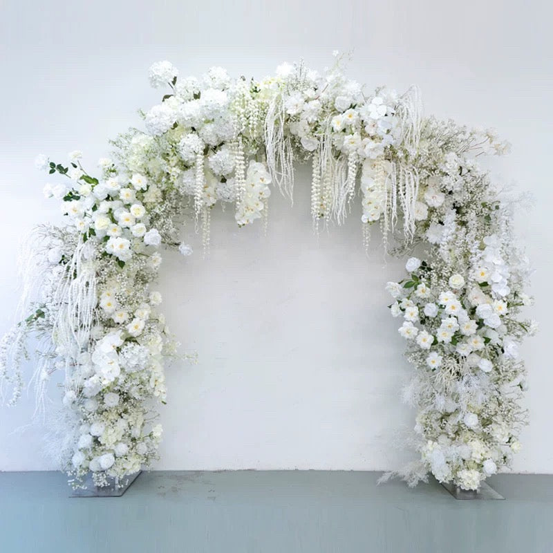 RoseyTime Wedding White Flower Round Arch #RTA075