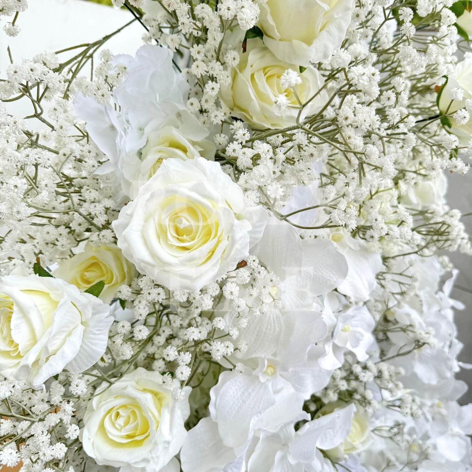 Roseytime White Baby's Breath Flower Pillars Arch with Frame #RTP073