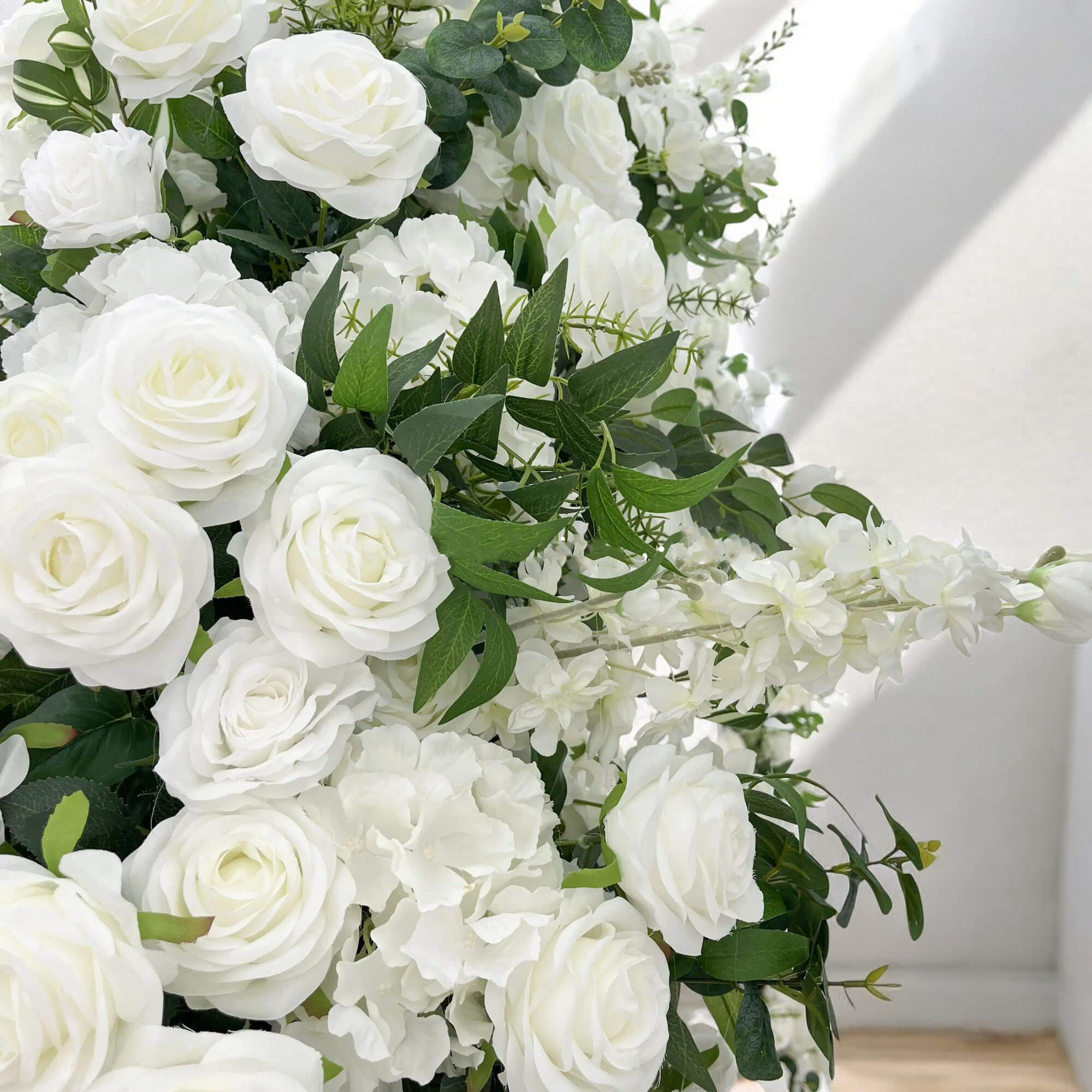 RoseyTime White&Green Flower Arch n-shape Round Arch #RTA110