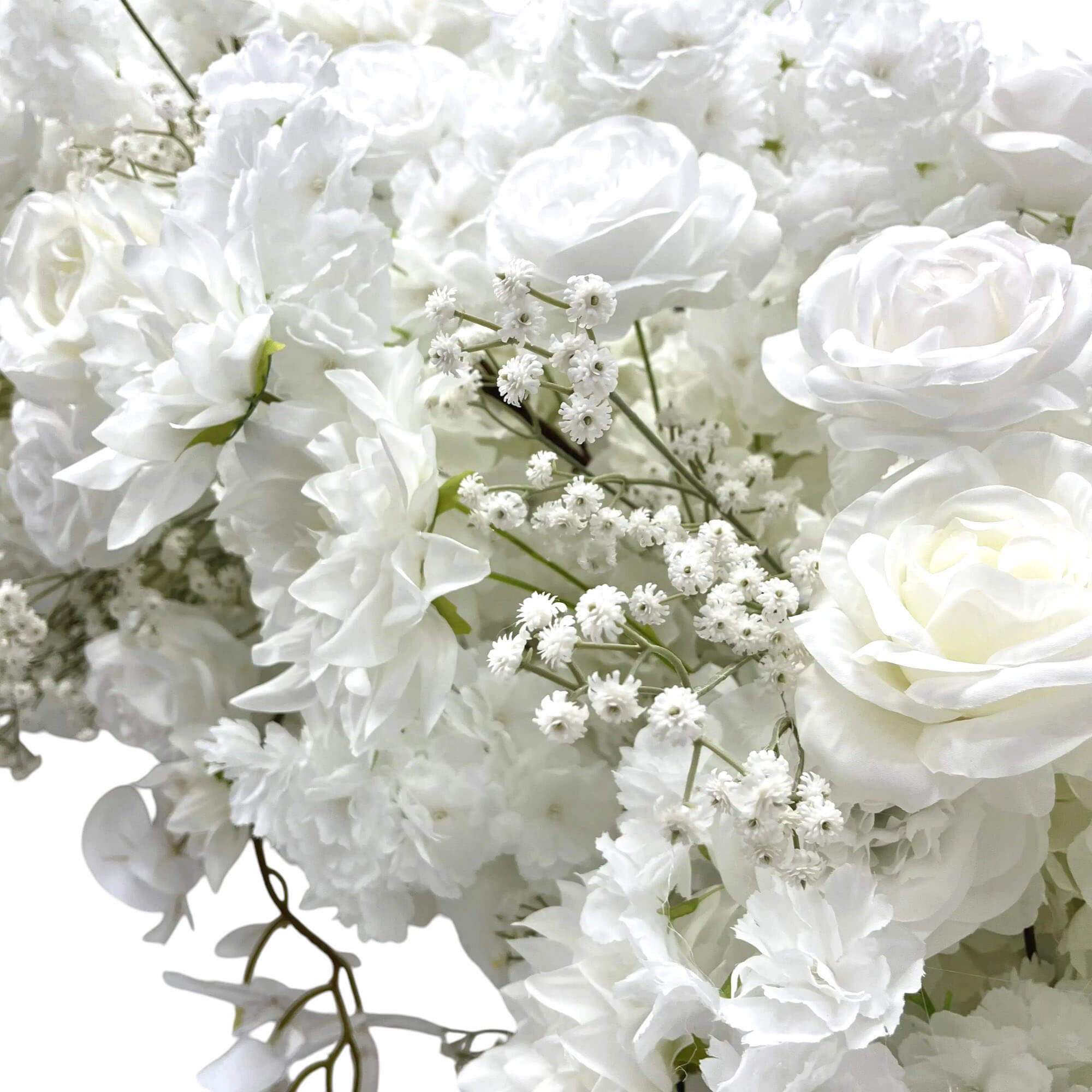 RoseyTime White Flower Arch n-shape Round Arch #RTA108