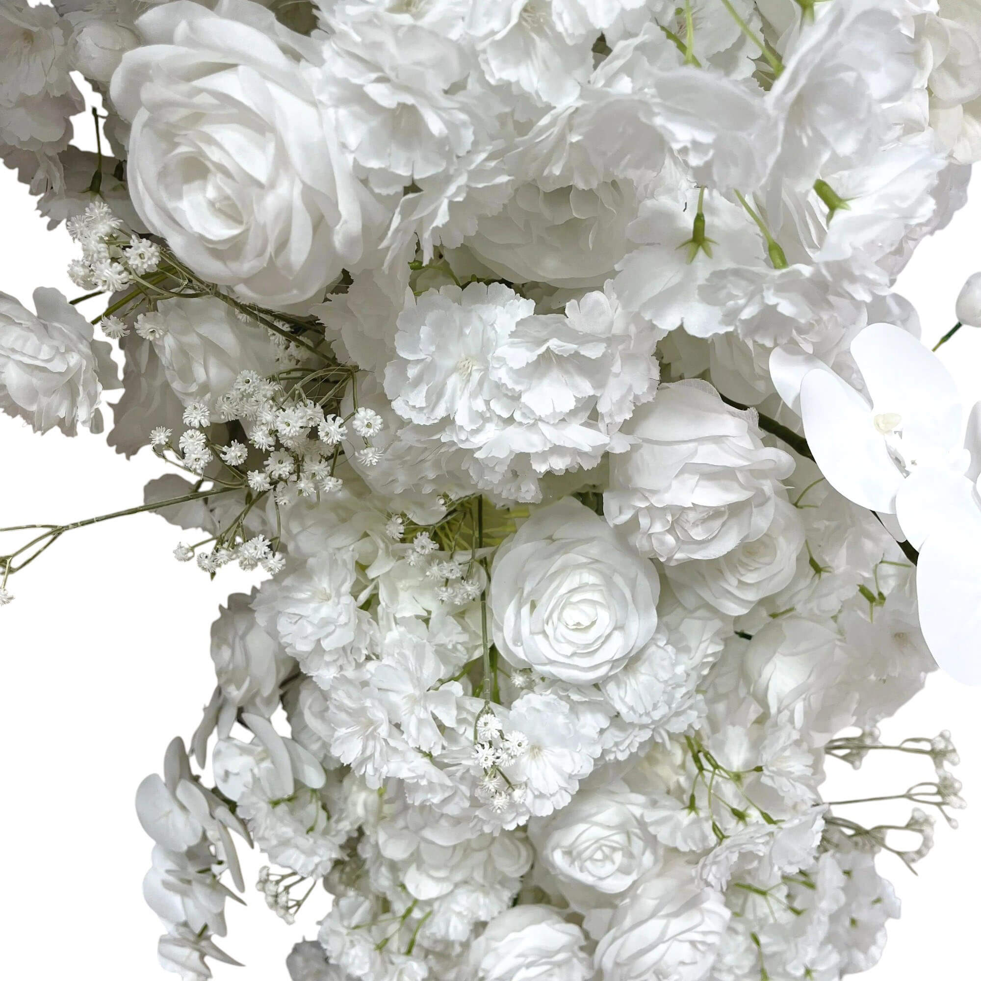 RoseyTime White Flower Arch n-shape Round Arch #RTA108