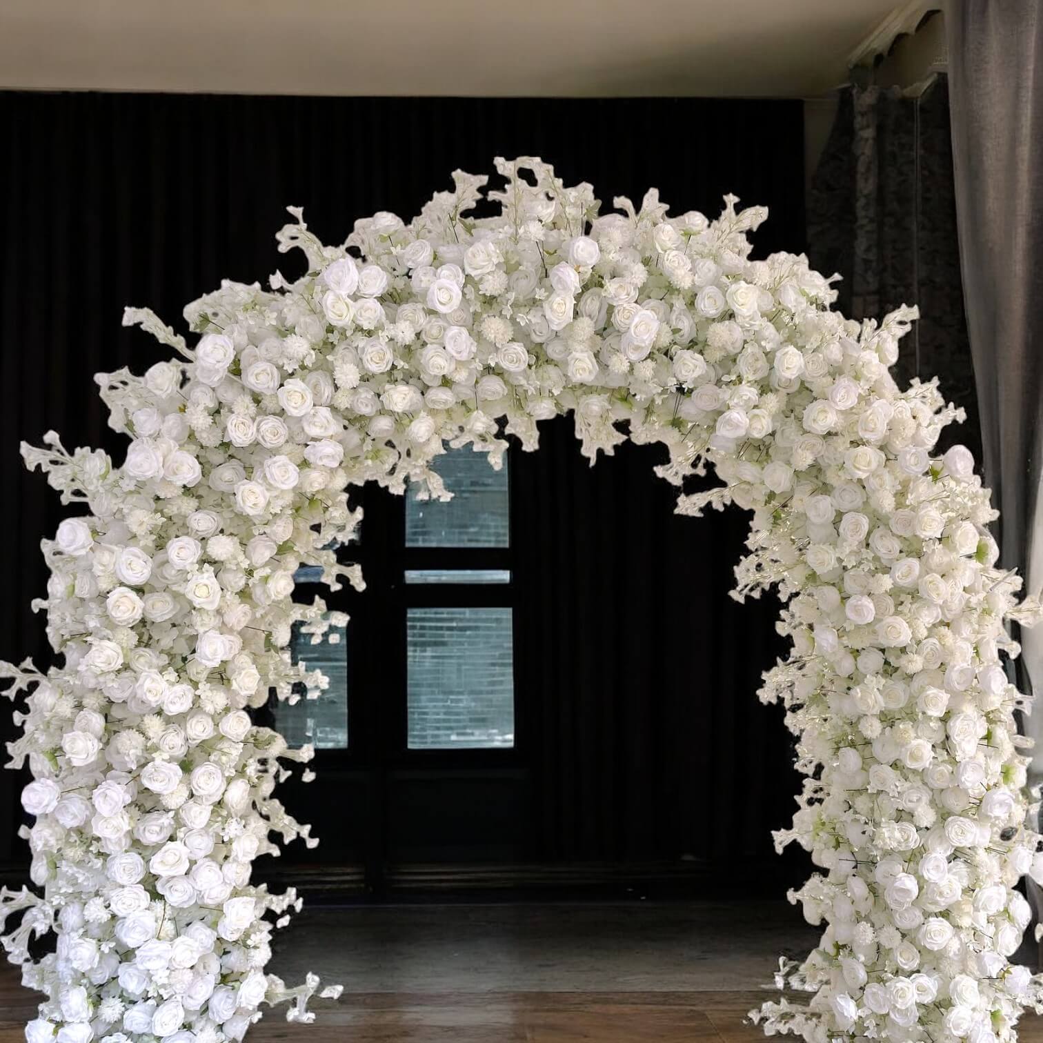 RoseyTime White Wedding Flower Round Arch #RTA102