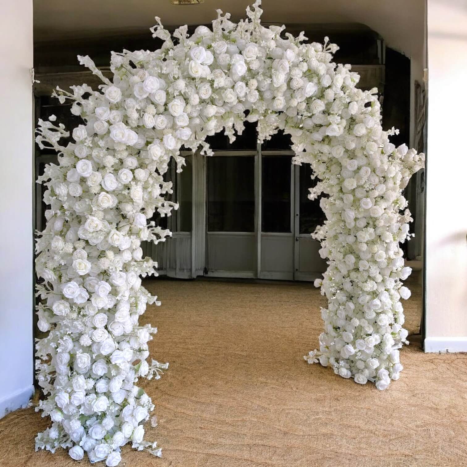 RoseyTime White Wedding Flower Round Arch #RTA102