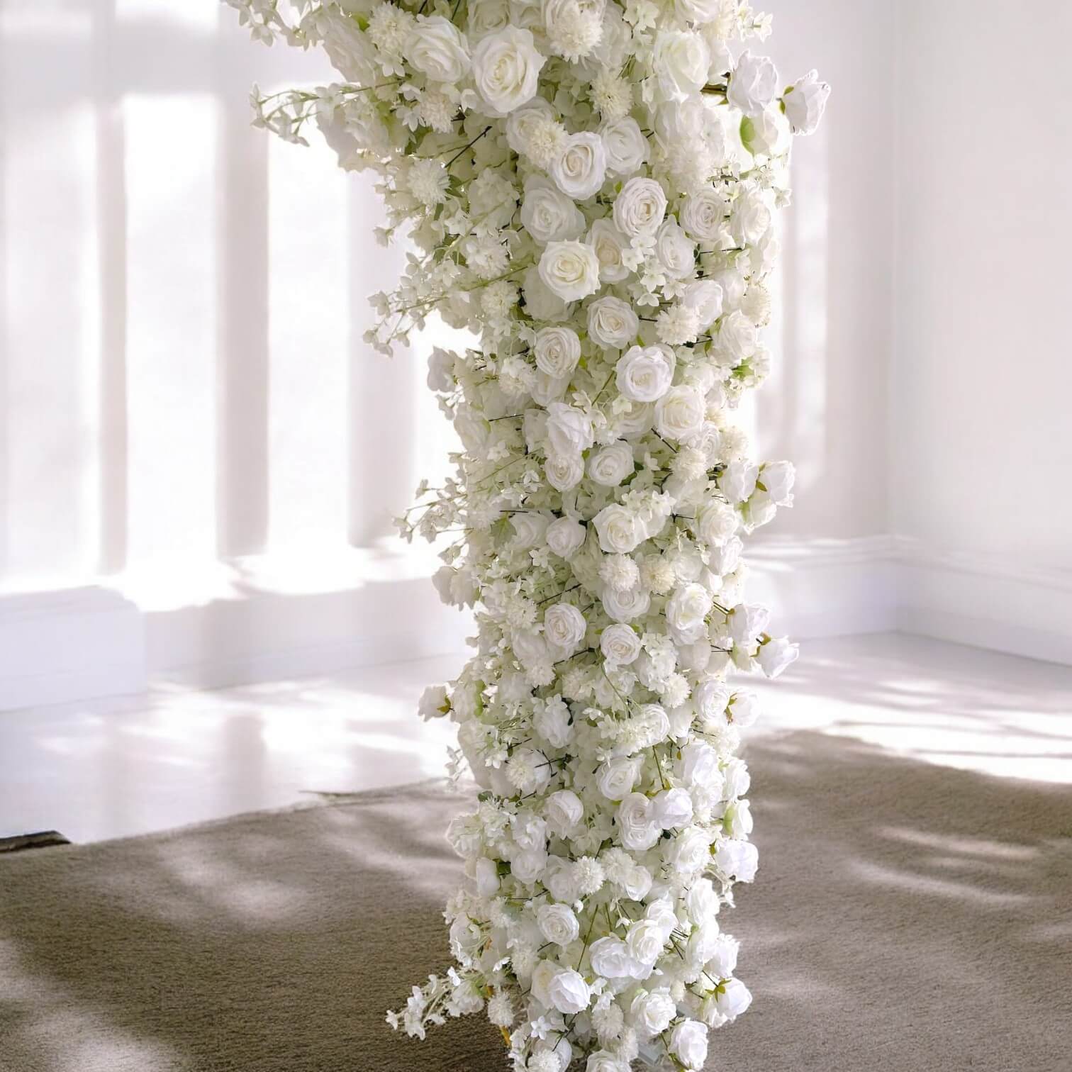 RoseyTime White Wedding Flower Round Arch #RTA102