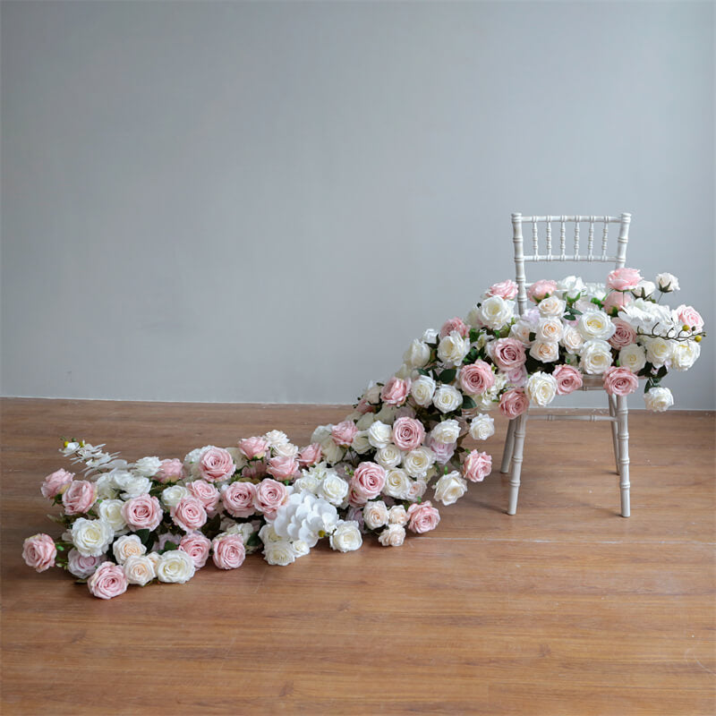 Roseytime Light Pink Flower Runner Table Flower Decor#RTR041