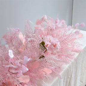 Roseytime Pink Pampas Flower Runner Table Flower Decor#RTR042