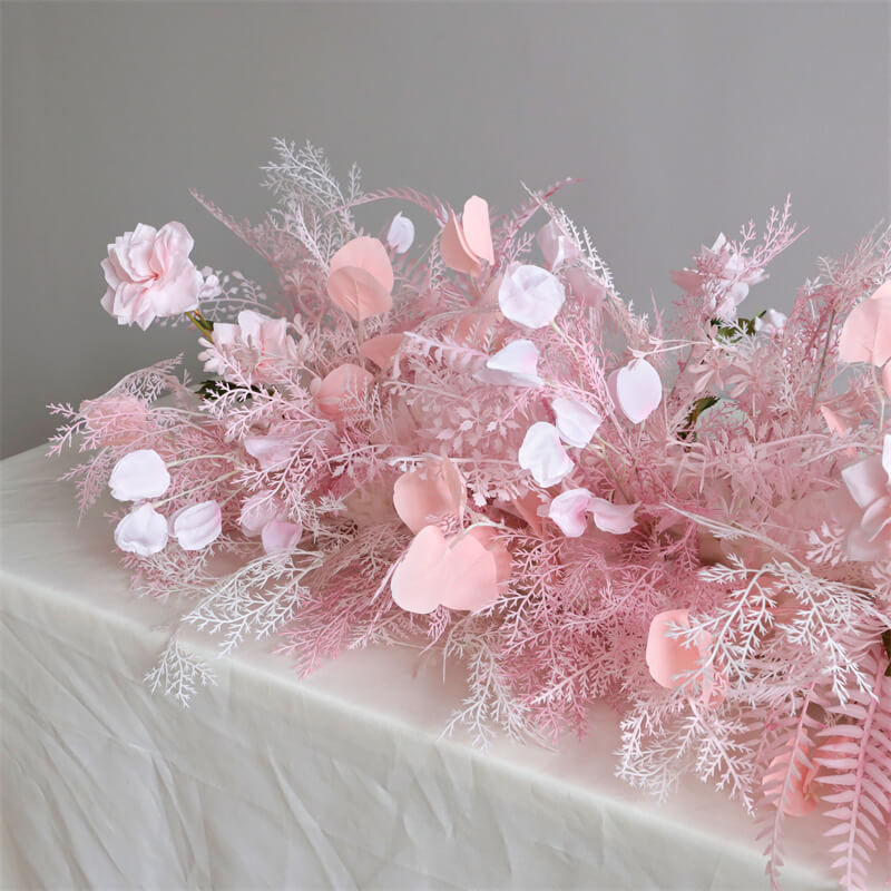 Roseytime Pink Pampas Flower Runner Table Flower Decor#RTR042