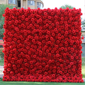 Roseytime 5D Red Flower Wall Roll Up Fabric Back #RTW108