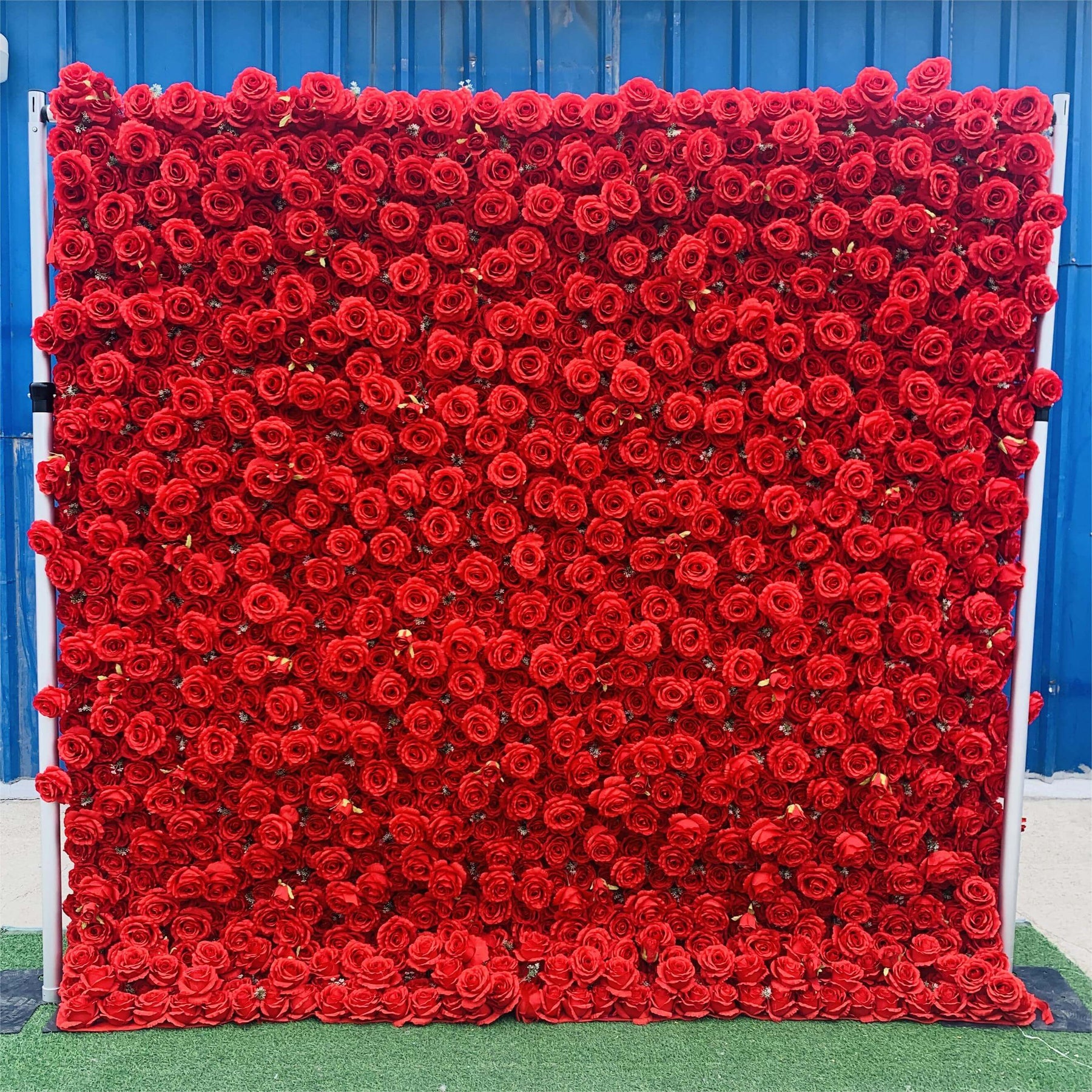 Roseytime 5D Red Flower Wall Roll Up Fabric Back #RTW108