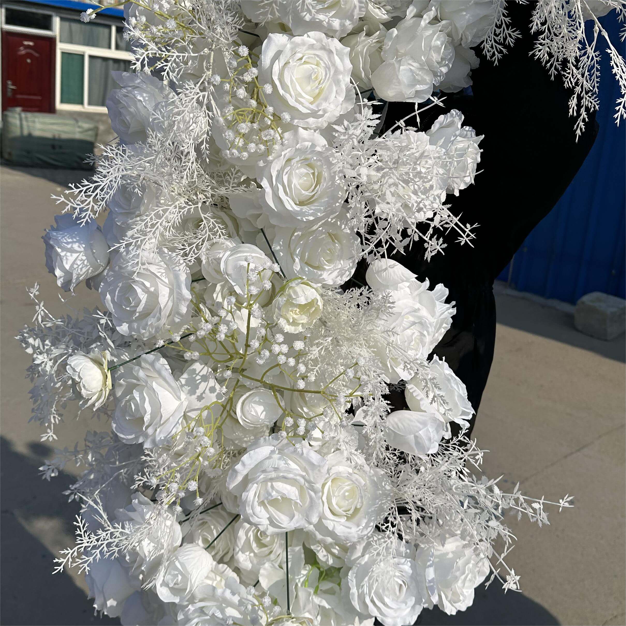 Roseytime White Heart Floral Arch With Frame For Wedding Event Decor