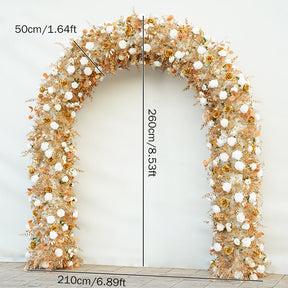 RoseyTime Brown Flower Arch Fabric Back