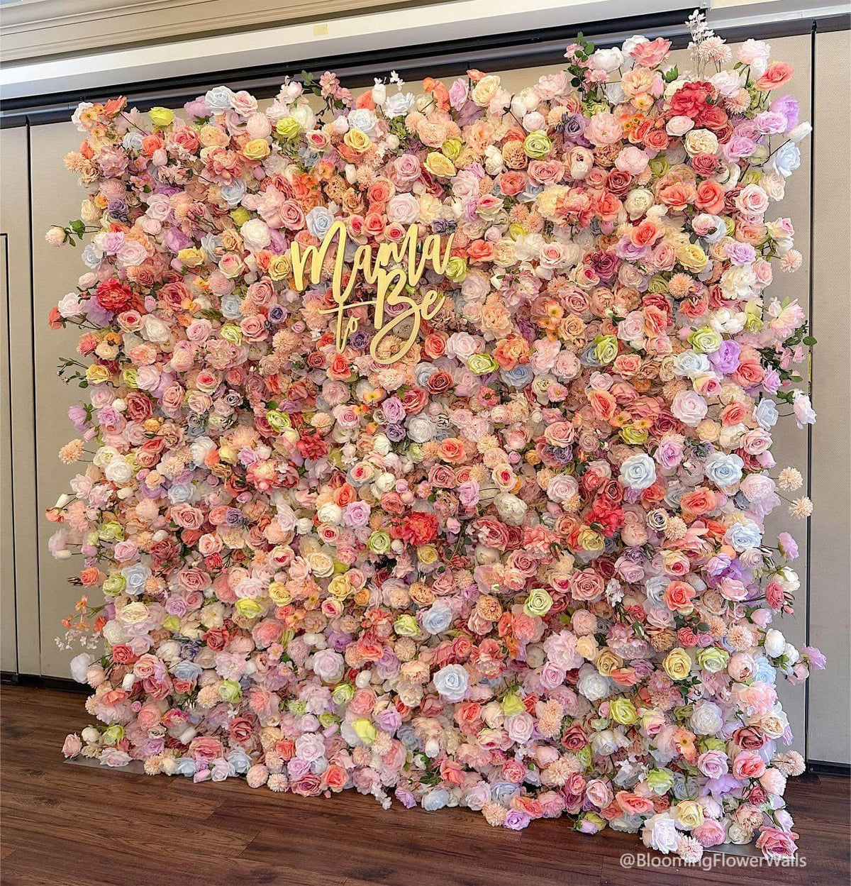 Roseytime 5D Colorful Flower Wall Roll Up Fabric Back #RTW241