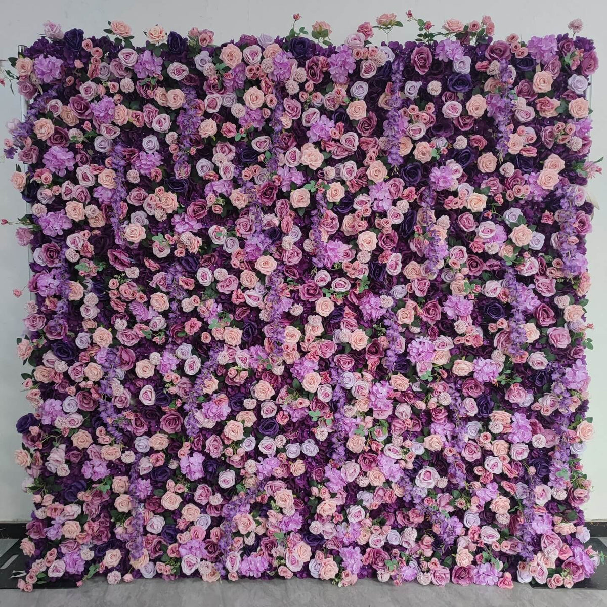 Roseytime 5D Purple Flower Wall Roll Up Fabric Back #RTW095