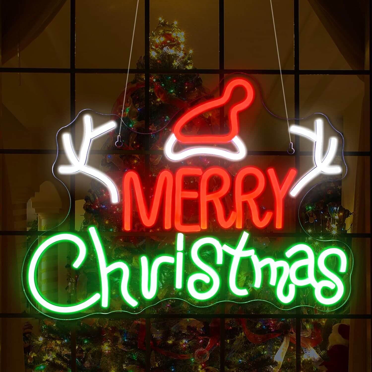 Roseytime "Merry Christmas" Neon Signs 16.9" x 10.2"