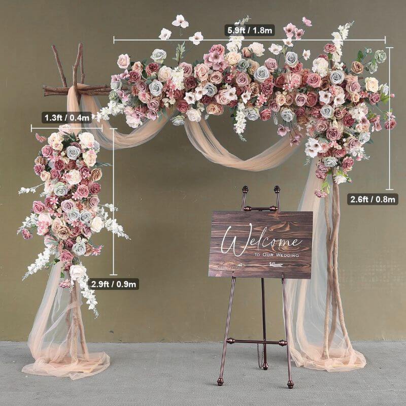 Roseytime Autumn Flowers Set Brown Flower Arch #RTA034