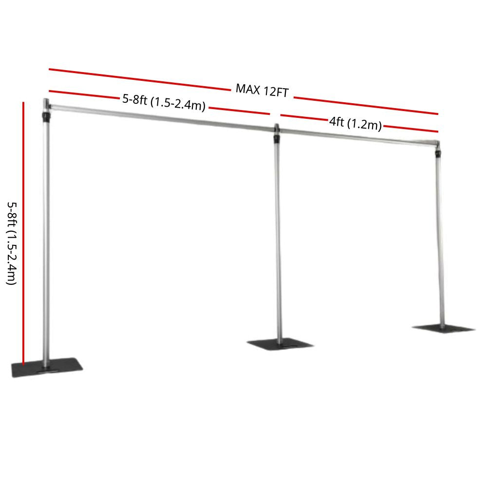 Roseytime Heavy Stand For H 8 x W12 FT Flower Wall Adjustable Extended Frames  Heavy Duty Pipe And Drape