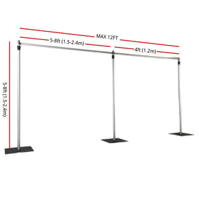 Roseytime Heavy Stand For H 8 x W12 FT Flower Wall Adjustable Extended Frames  Heavy Duty Pipe And Drape