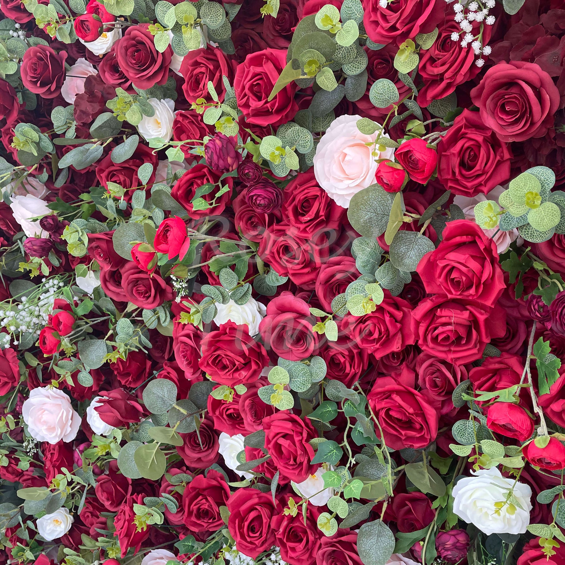 💥BF SALE: Red Roses Flower Wall 8x8ft #RTW042-保留