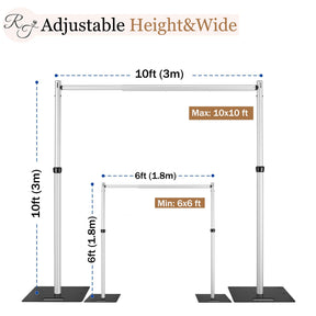 Roseytime Adjustable Frames Heavy Duty Pipe And Drape Stand for Flower Wall Backdrop