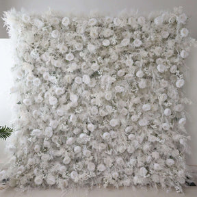 💥BF SALE: 5D White Pampas Flower Wall Backdrop Roll Up #RTW270