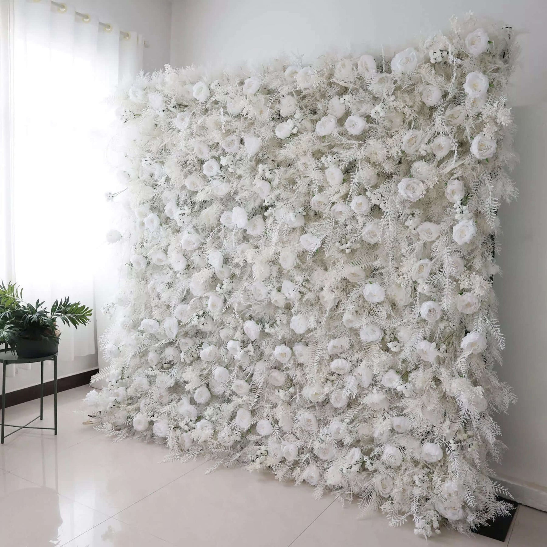 💥BF SALE: 5D White Pampas Flower Wall Backdrop Roll Up #RTW270