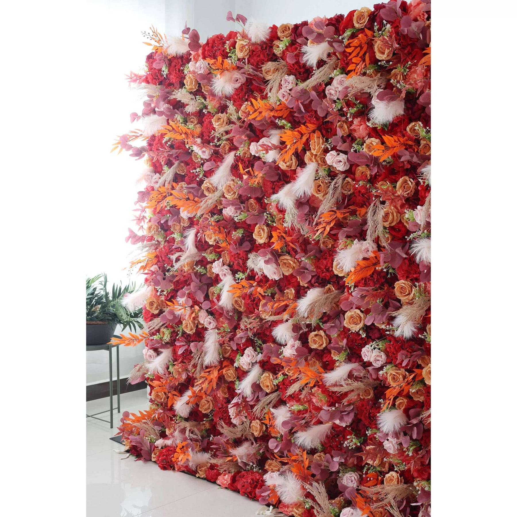 Roseytime 5D Artificial Flower Wall Backdrop Rolling Up For Event Decor