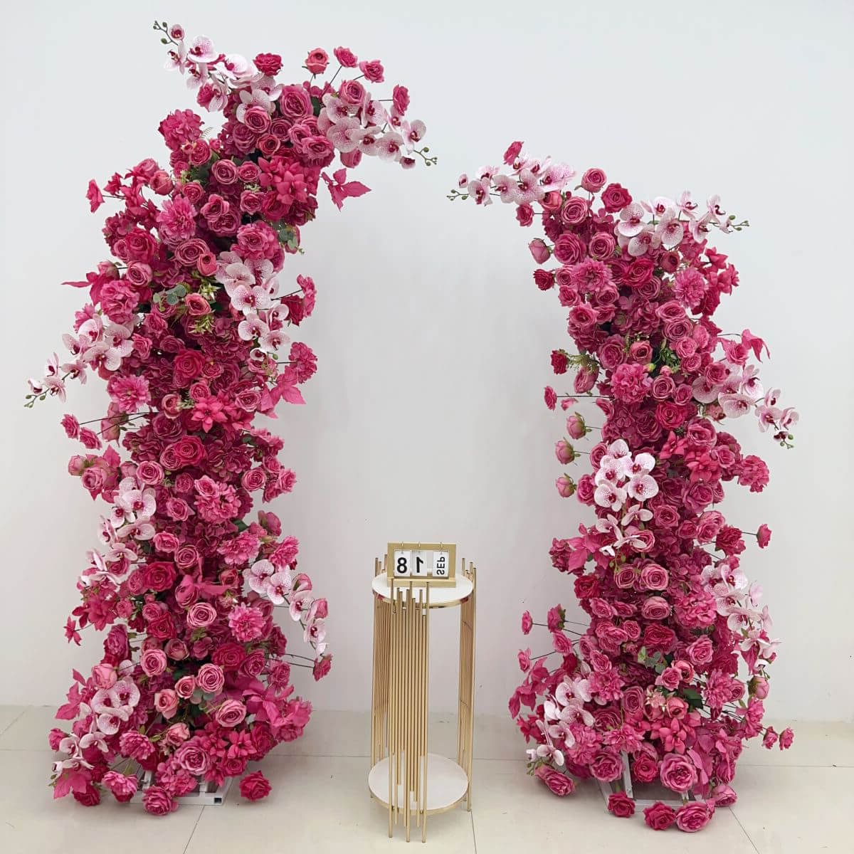 💥BF Sale: Hot Pink Floral Pillars Arch with Frame #RTP025