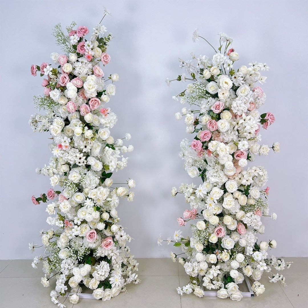 💥BF Sale: Floral Pillars Arch Baby's Breath White Pink Flowers with Frame #RTP028