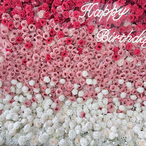 Roseytime 5D Artificial Flower Wall Backdrop Gradient Red Pink For Party Birthday Decor