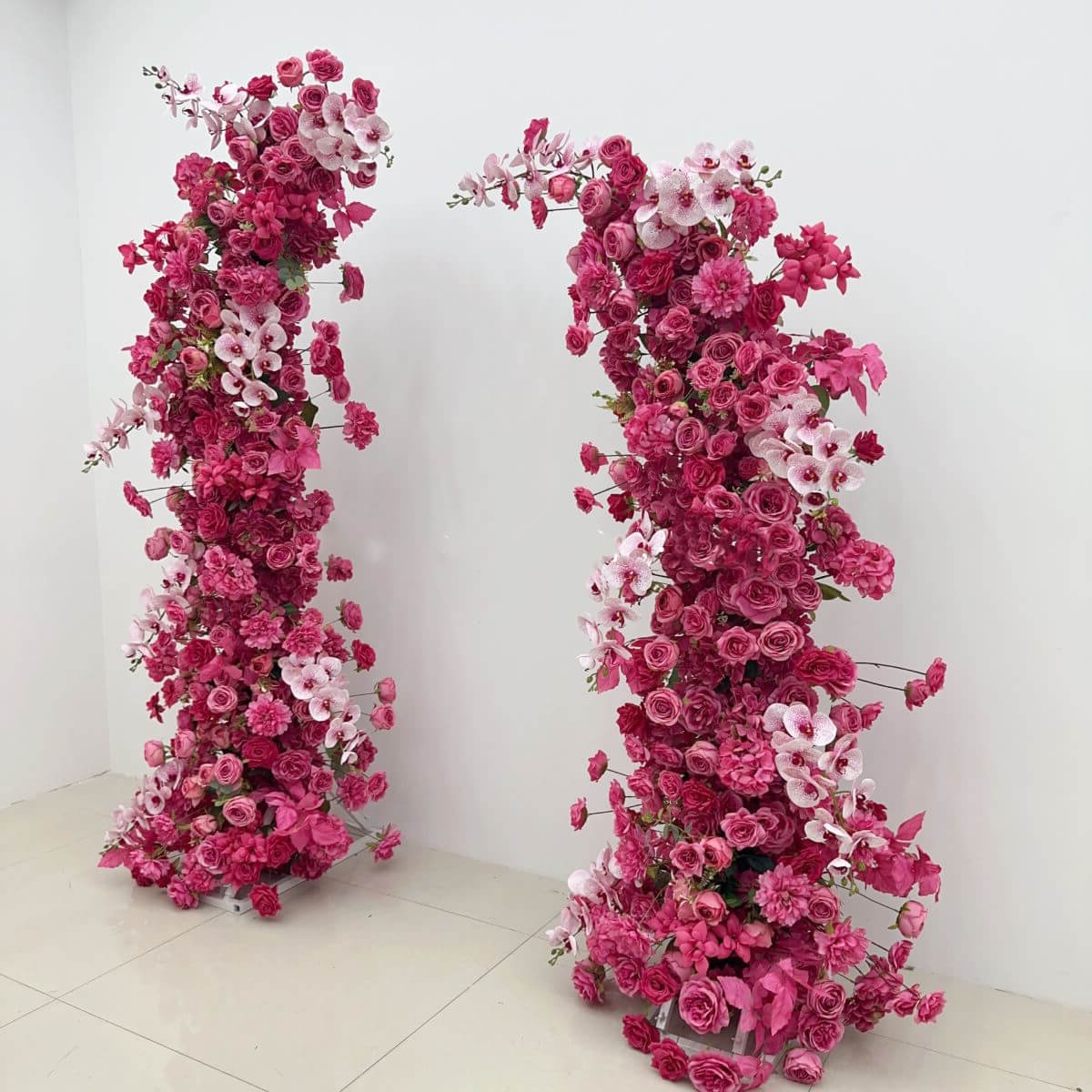 💥BF Sale: Hot Pink Floral Pillars Arch with Frame #RTP025