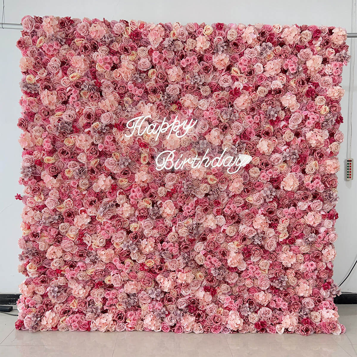 Roseytime 3D Dusty Rose Flower Wall Roll Up Fabric Back #RTW132