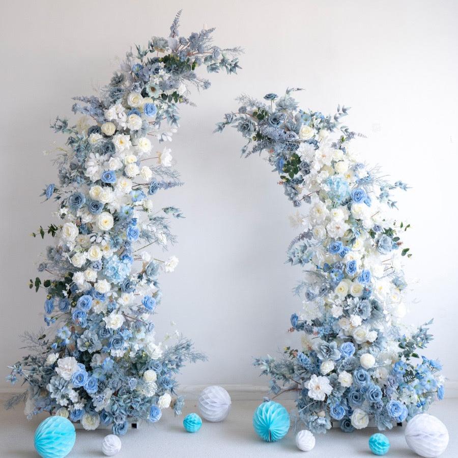 💥BF Sale: Dusty Blue Flower Pillars Arch with Frame #RTP007