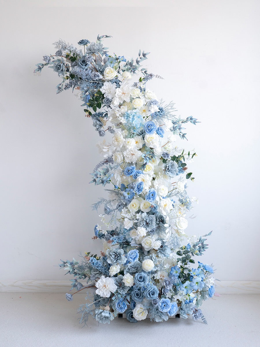 💥BF Sale: Dusty Blue Flower Pillars Arch with Frame #RTP007