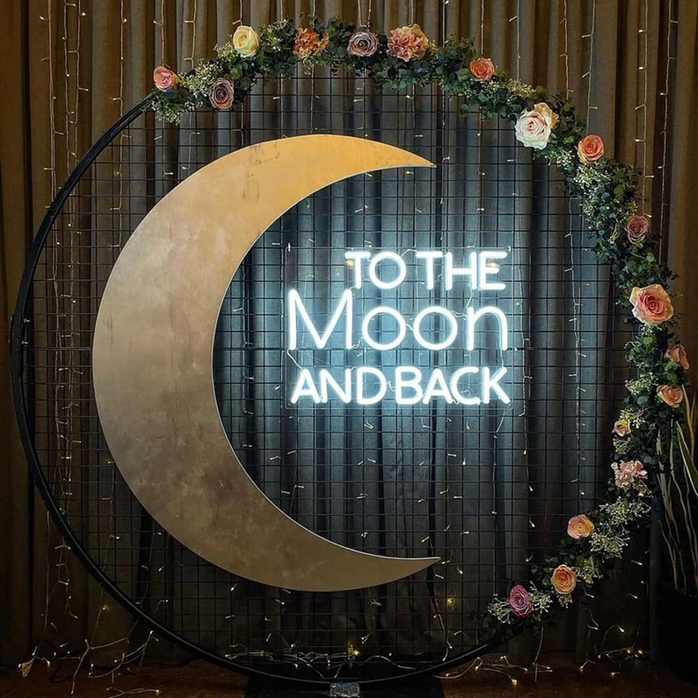 Roseytime "To the moon and back" Neon Signs 17.7" x 13.8"