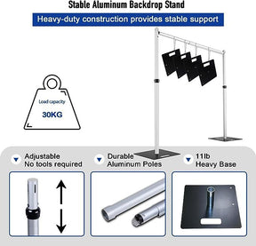 Roseytime Adjustable Frames Heavy Duty Pipe And Drape Stand for Flower Wall Backdrop